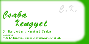 csaba kengyel business card